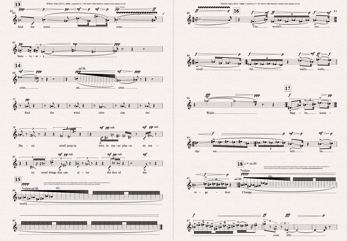 Score-shot of the soprano 2 part